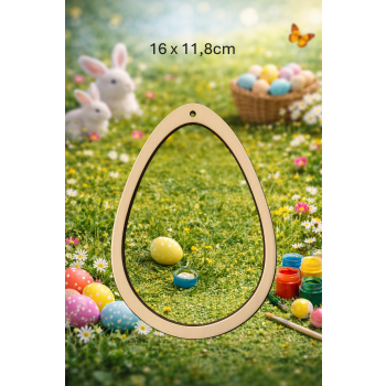 Jajko 16cm ramka z otworem, sklejka 3mm